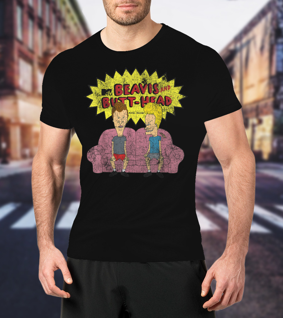 MTV Beavis And Butt-Head Mike Judge Distressed Couch T-Shirt