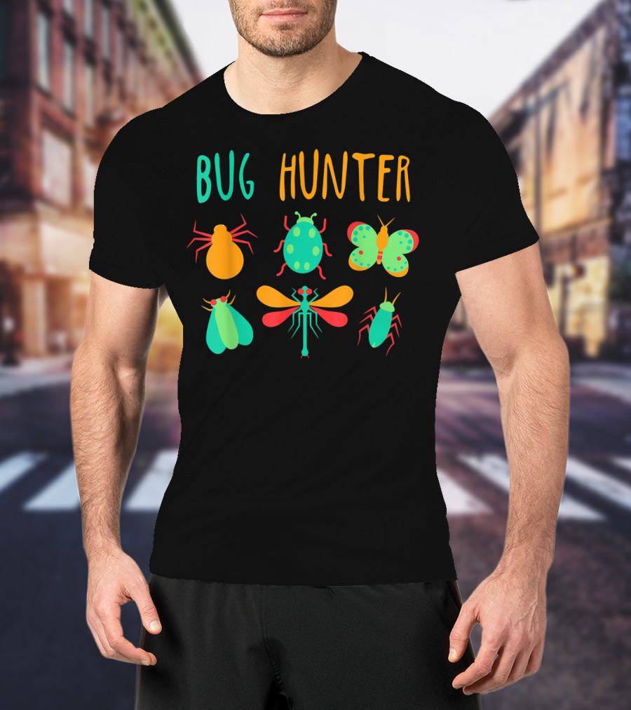 Bug Hunter Insect Lover Bo Colorful Beetle Butterfly Fly Dragonfly Insects T-Shirt