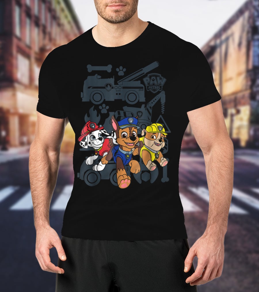 Paw Patrol Chase Marshall Rubble Adventure Vehicles T-Shirt