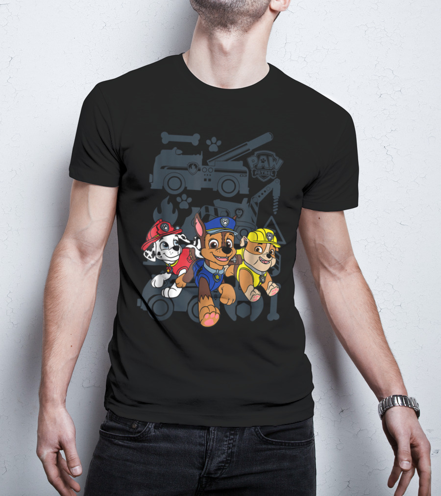 Paw Patrol Chase Marshall Rubble Adventure Vehicles T-Shirt