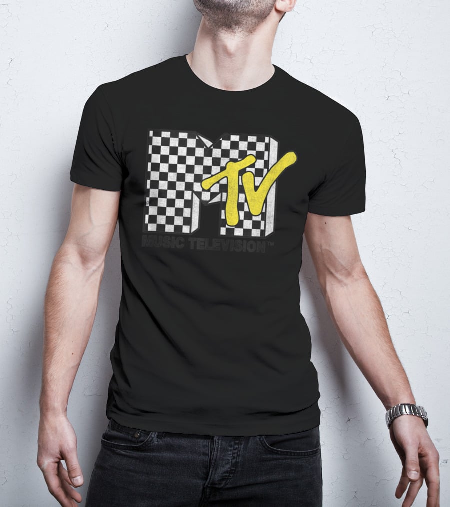 Checkered MTV Music Television Checkerboard T-Shirt