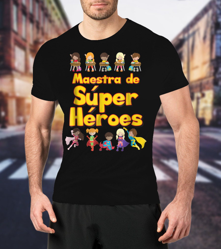 Maestra De Súper Héroes Comic Book Super Hero Student Spanish Teacher T-Shirt