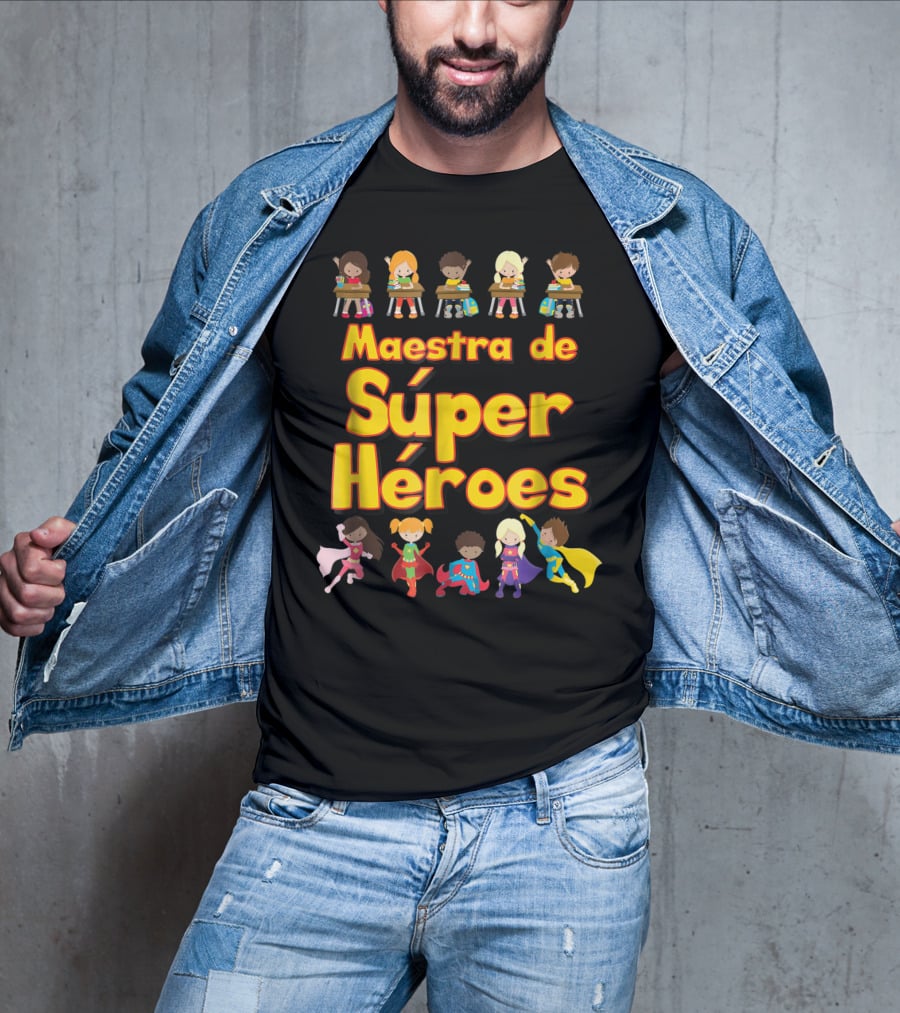 Maestra De Súper Héroes Comic Book Super Hero Student Spanish Teacher T-Shirt