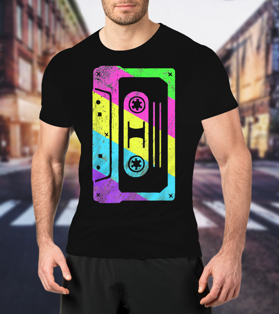 Retro Rainbow Cassette Tape Costume T-Shirt