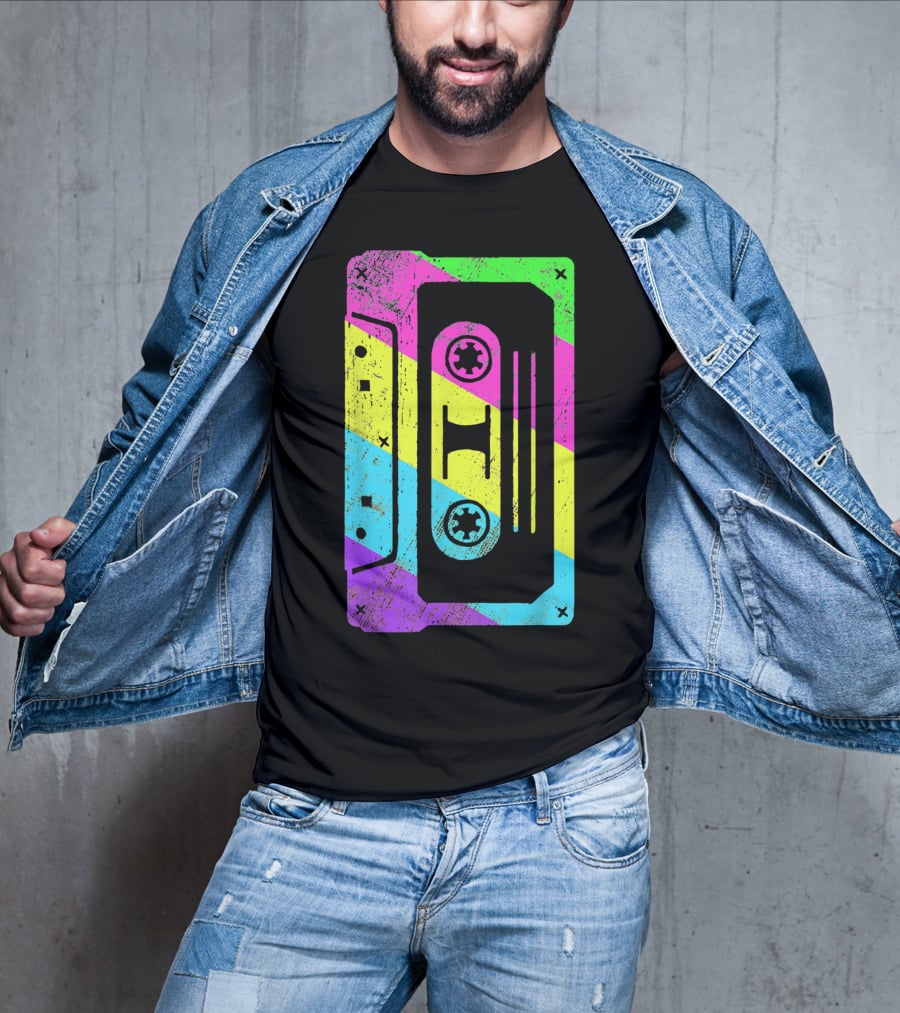 Retro Rainbow Cassette Tape Costume T-Shirt