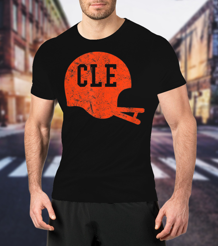 Cleveland Ohio Football CLE Vintage Helmet T-Shirt