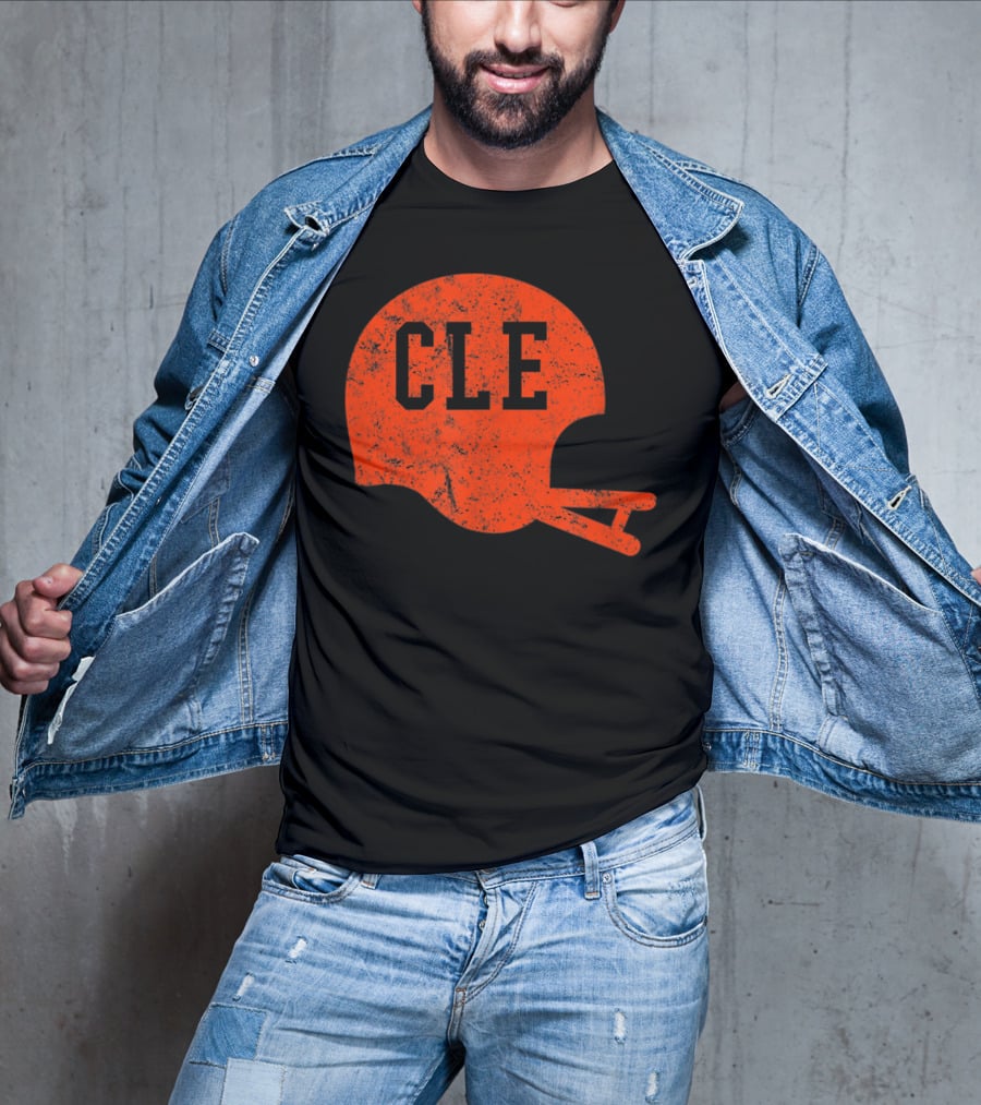 Cleveland Ohio Football CLE Vintage Helmet T-Shirt