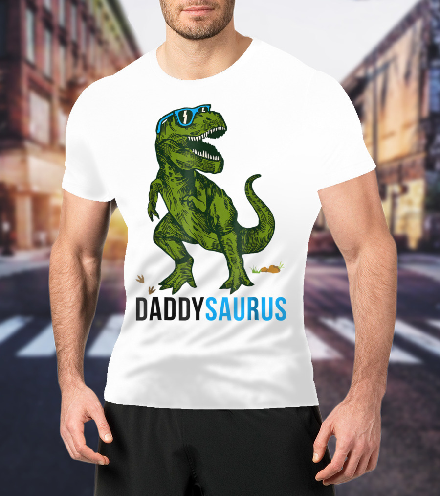 Daddysaurus Rex Dinosaur Dad Fathers Day Fun T-Shirt