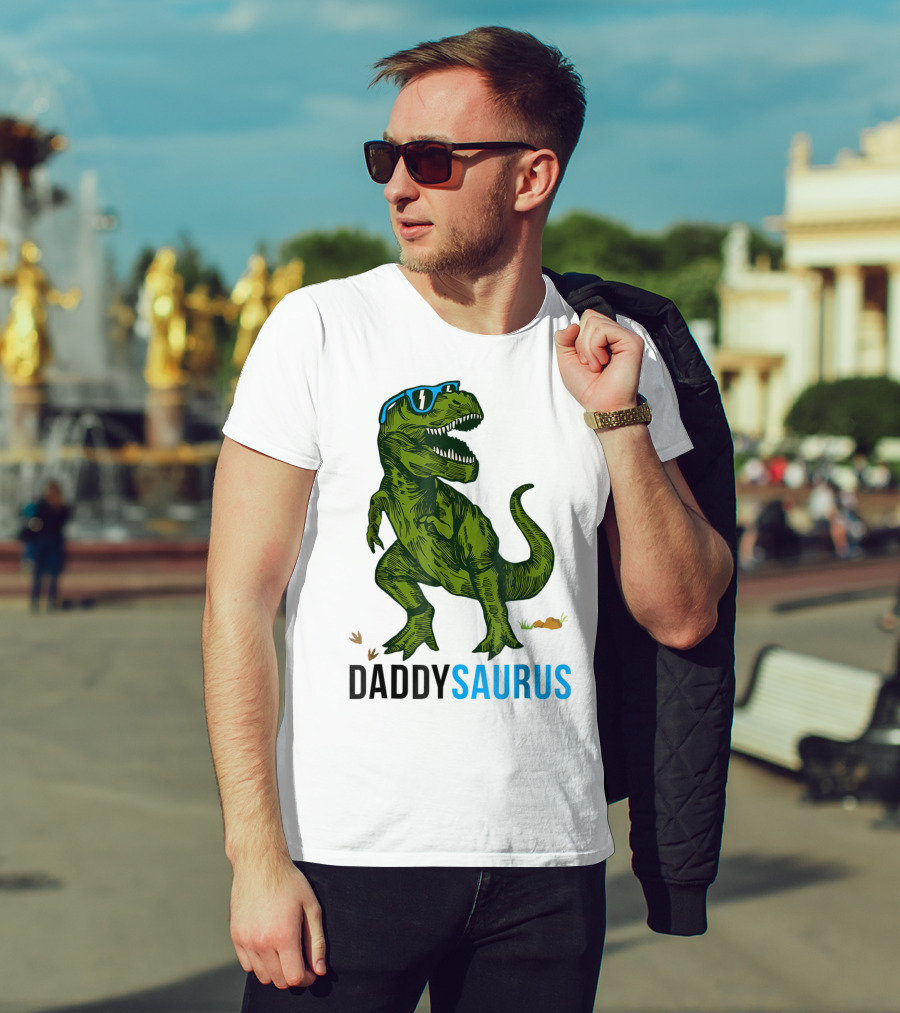 Daddysaurus Rex Dinosaur Dad Fathers Day Fun T-Shirt