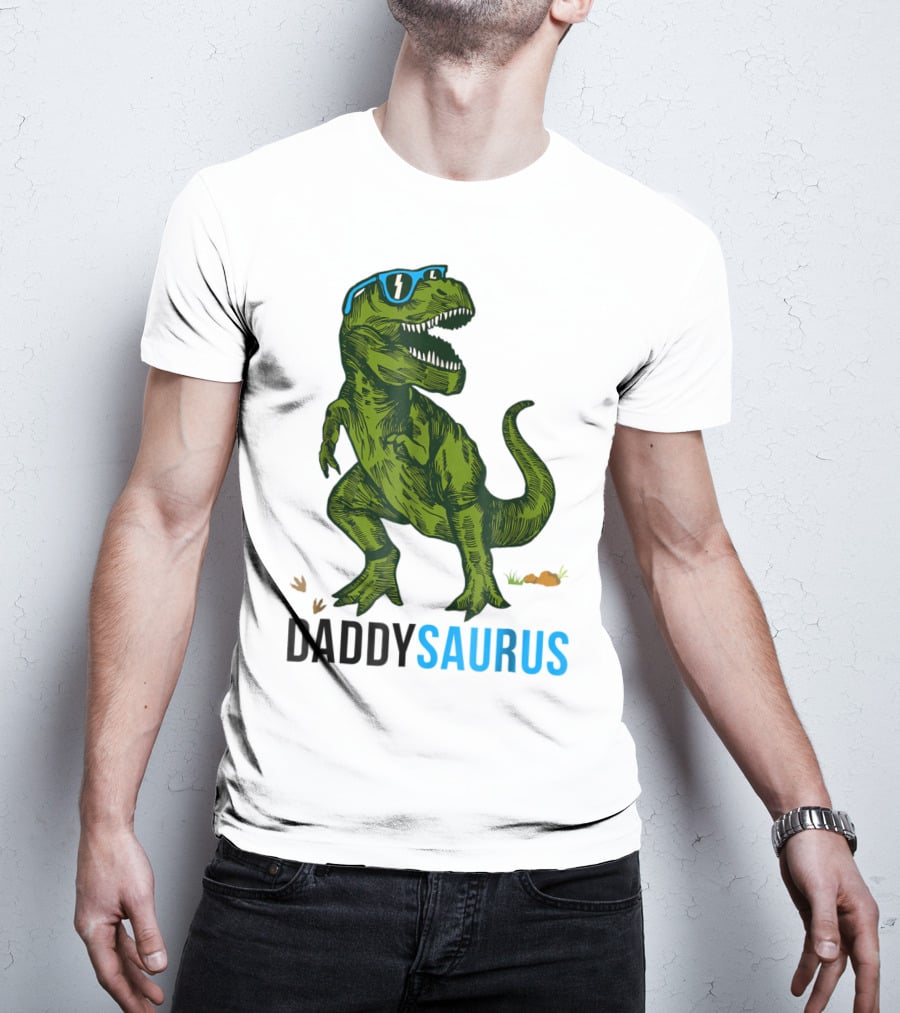 Daddysaurus Rex Dinosaur Dad Fathers Day Fun T-Shirt