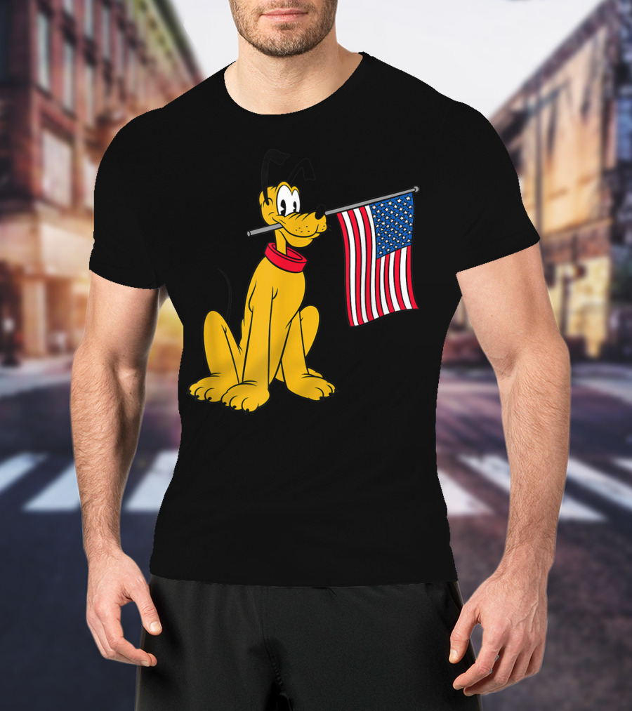 Disney Pluto American Flag T-Shirt