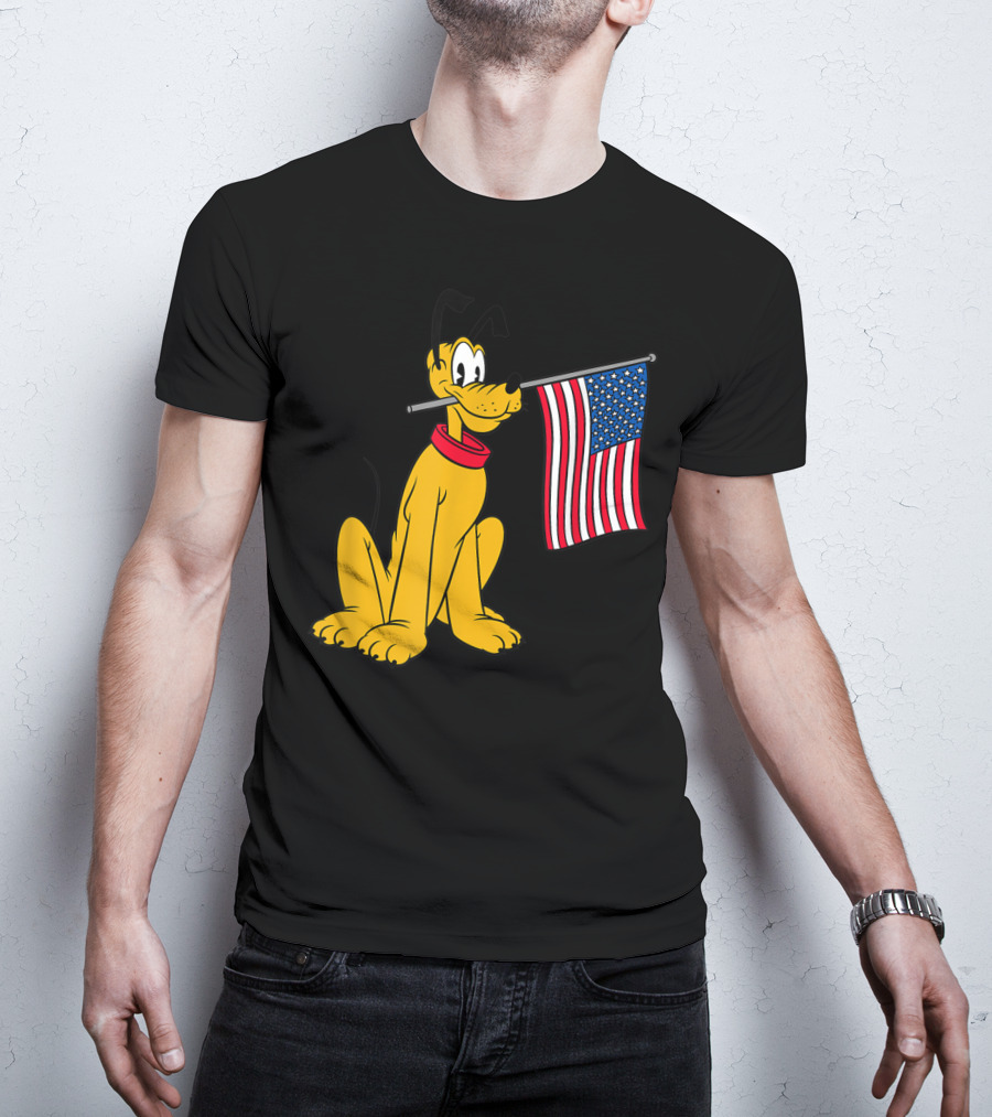 Disney Pluto American Flag T-Shirt
