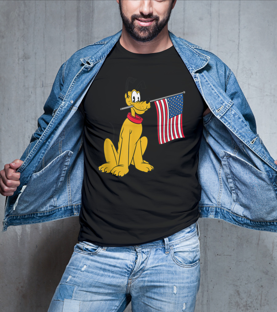 Disney Pluto American Flag T-Shirt