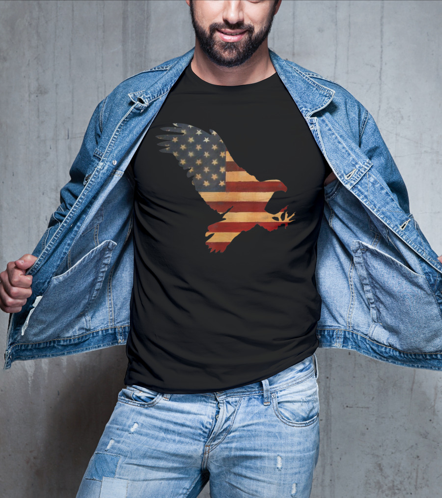 American Flag Eagle Silhouette Cool T-Shirt
