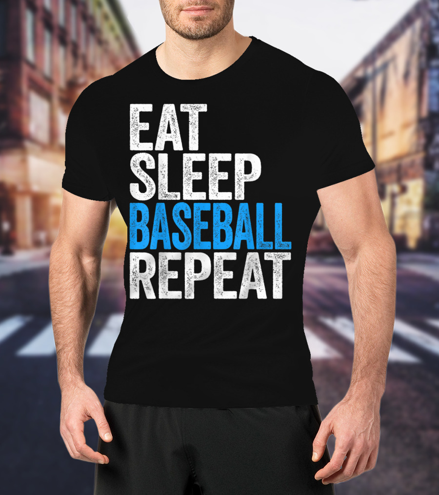 Eat Sleep Baseball Repeat Classic Sports Routine T-Shirt