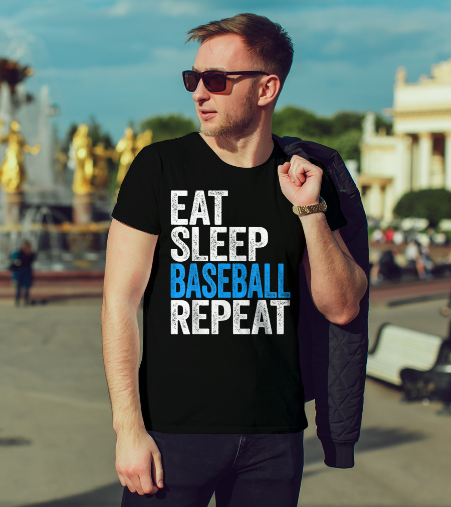 Eat Sleep Baseball Repeat Classic Sports Routine T-Shirt