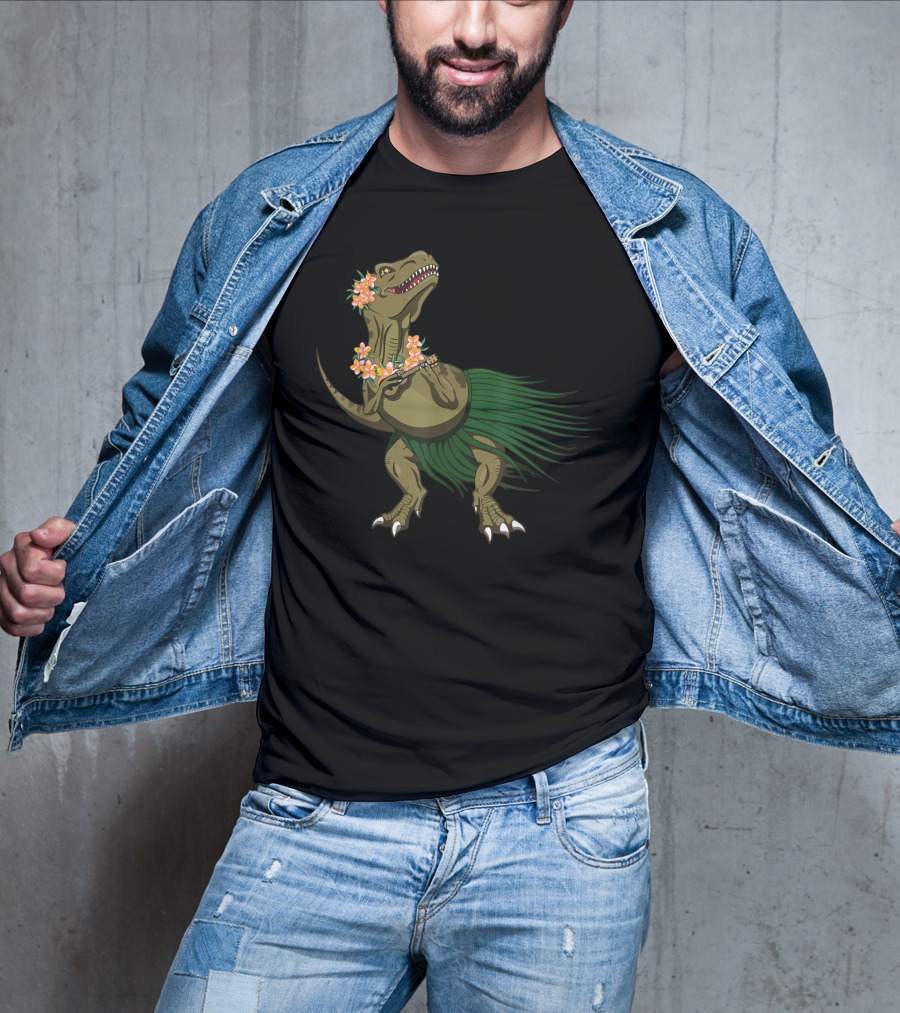 Dinosaur Ukulele Aloha Hawaiian Holiday Hula Dinosaur T-Shirt