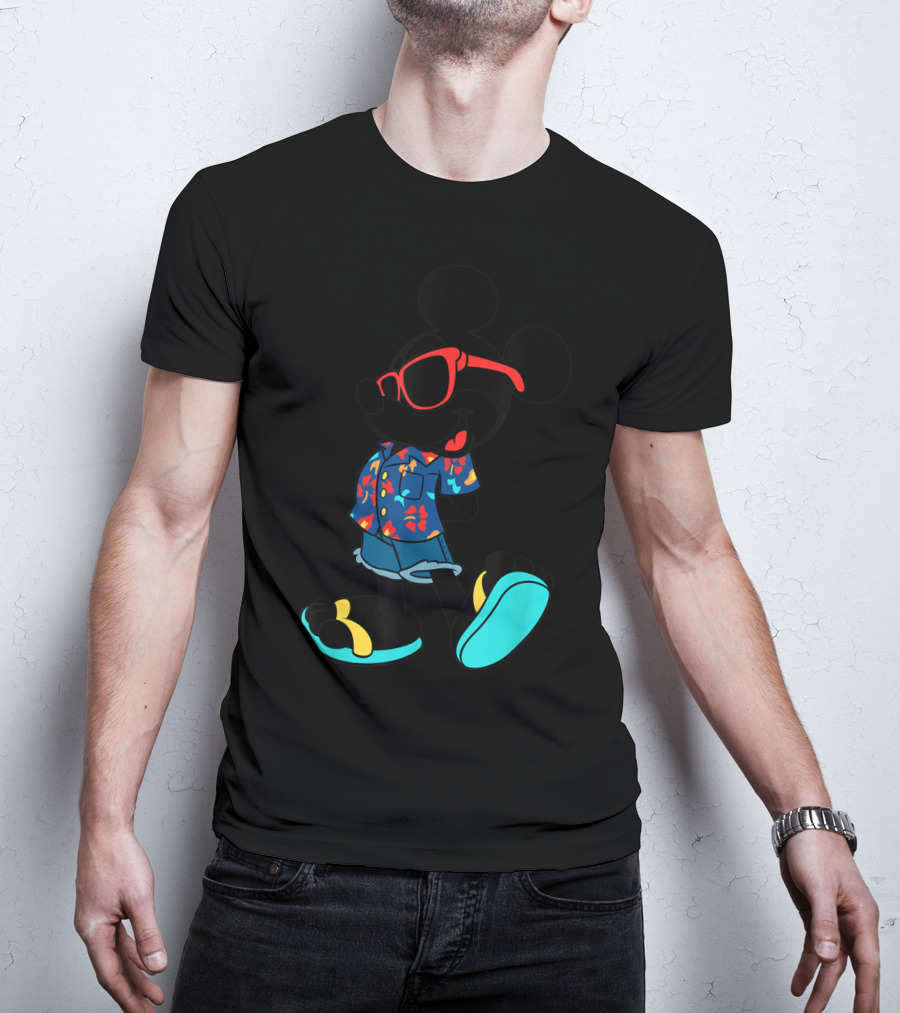 Disney Mickey Mouse Hawaiian Shirt With Sunglasses Summer T-Shirt