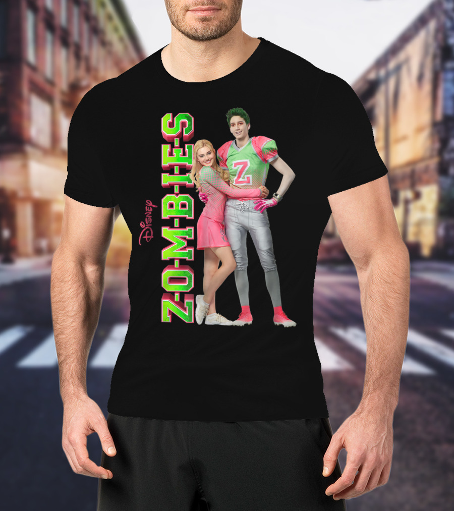 Disney Zombies Zed And Addison Cheerleader And Football Player T-Shirt