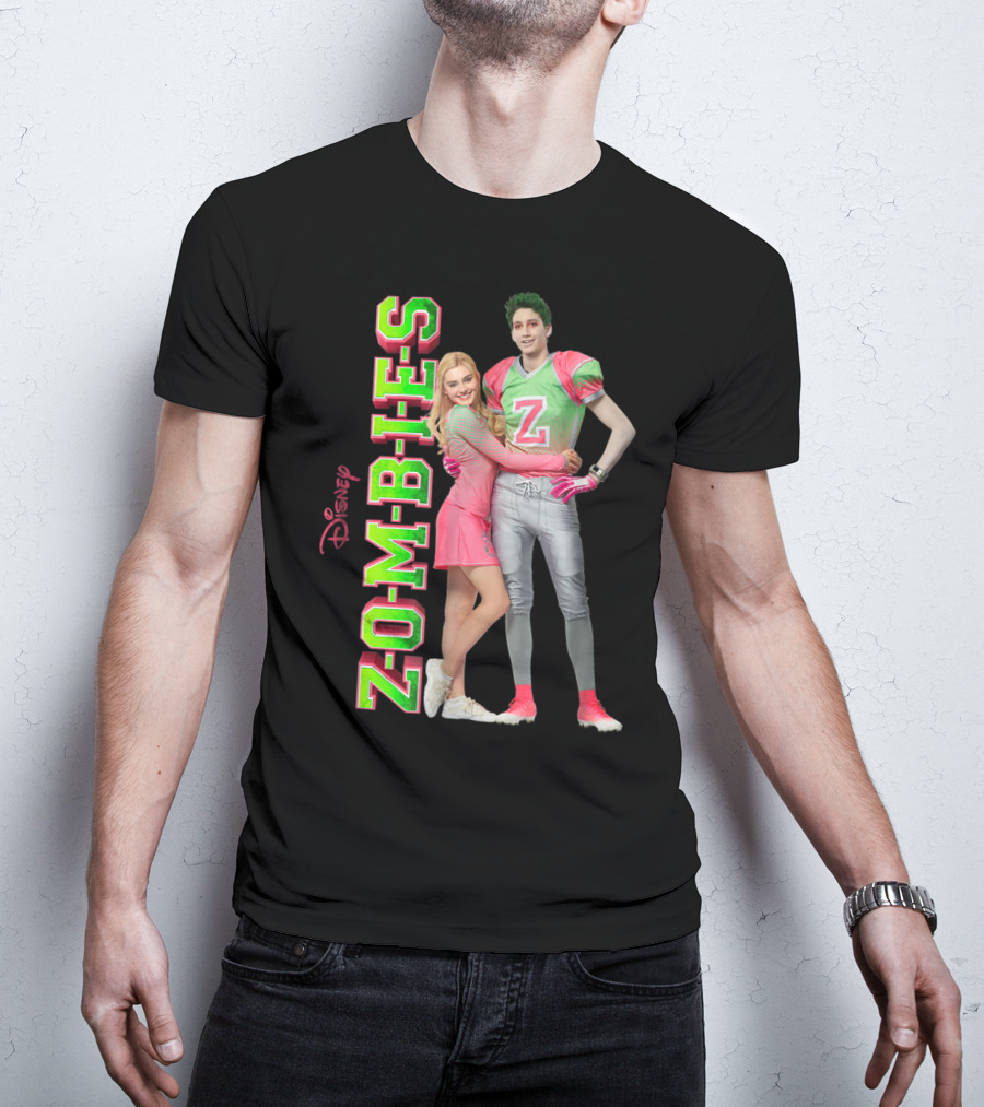 Disney Zombies Zed And Addison Cheerleader And Football Player T-Shirt