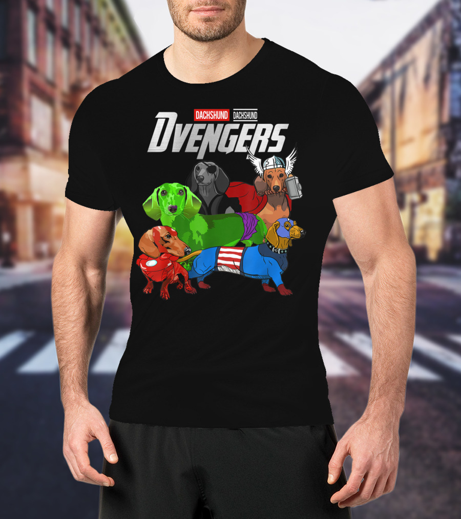 Dvengers Dachshund Funny Dog Superhero T-Shirt