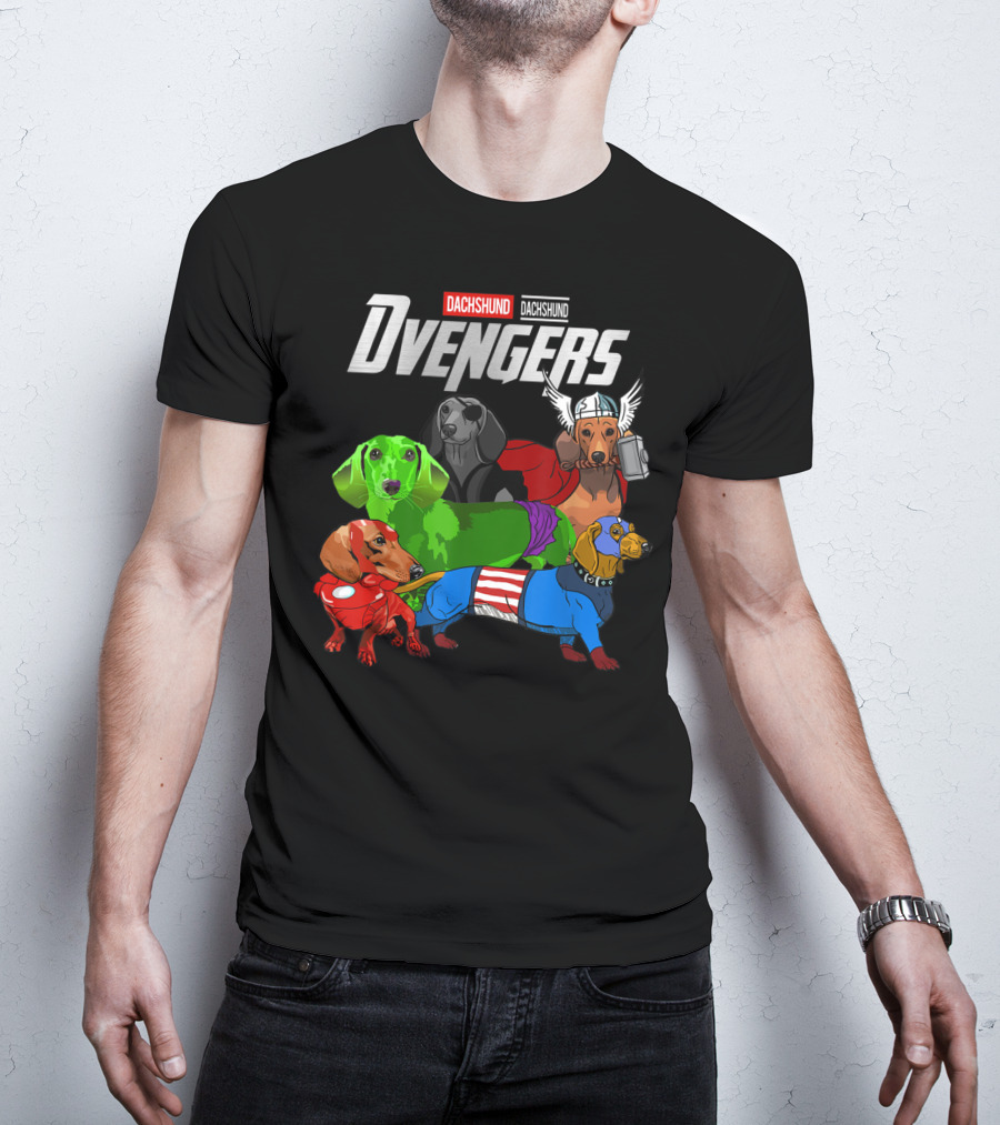 Dvengers Dachshund Funny Dog Superhero T-Shirt
