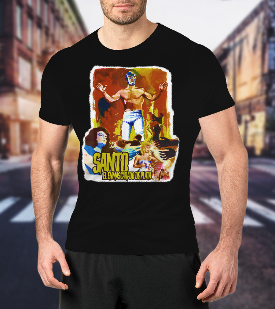 Santo El Enmascarado De Plata Classic Luchador Adventure T-Shirt