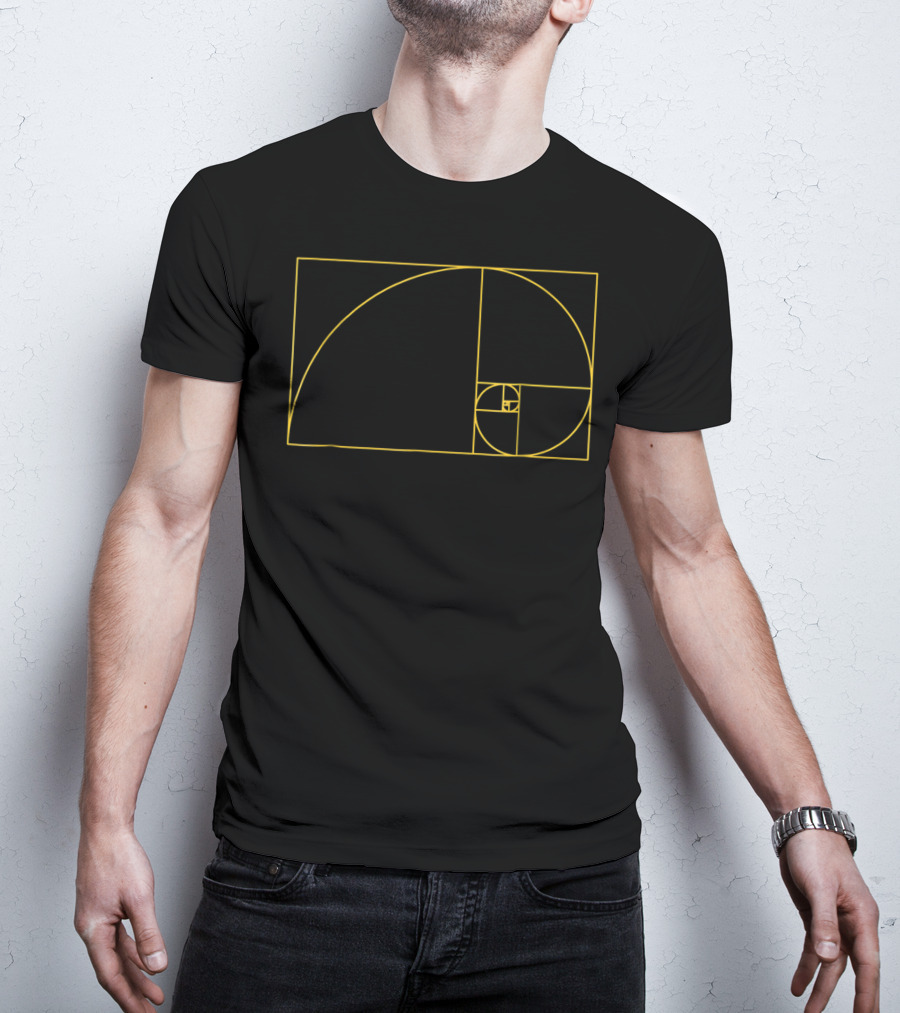 Fibonacci Golden Ratio Spiral Geometry Sequence T-Shirt
