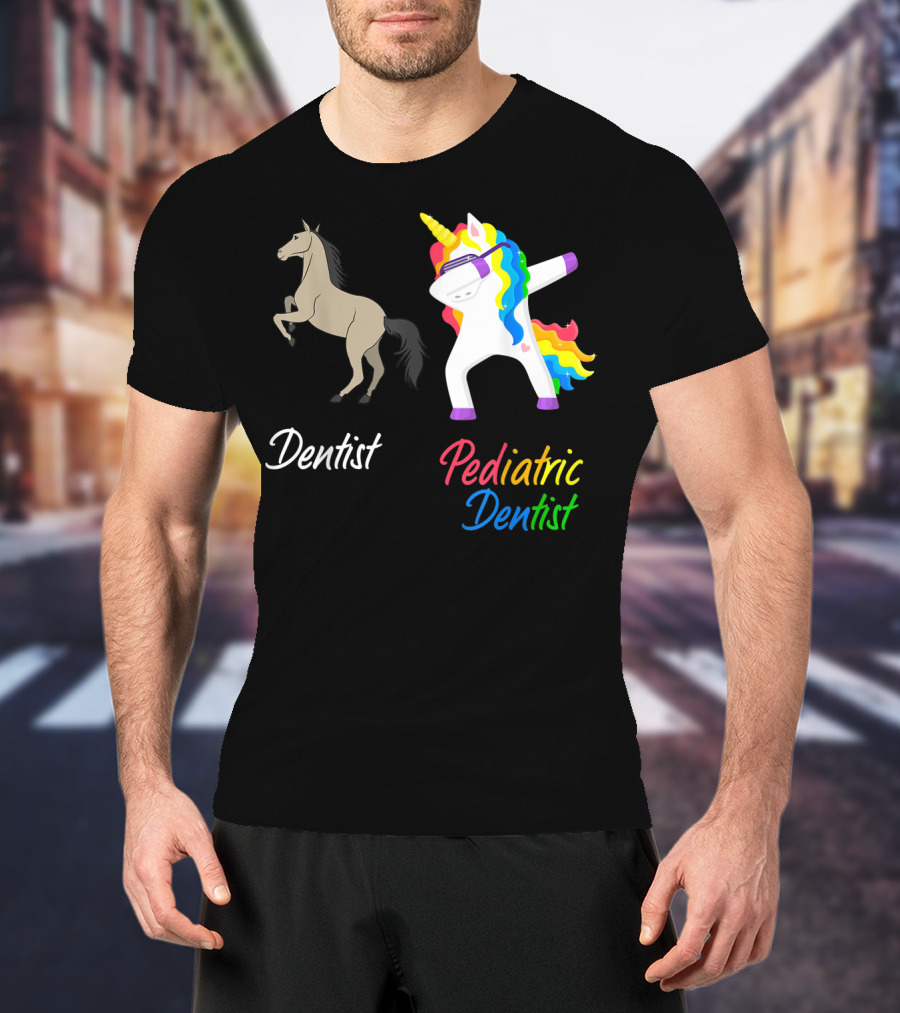 Dentist Pediatric Dentist Dabbing Unicorn T-Shirt