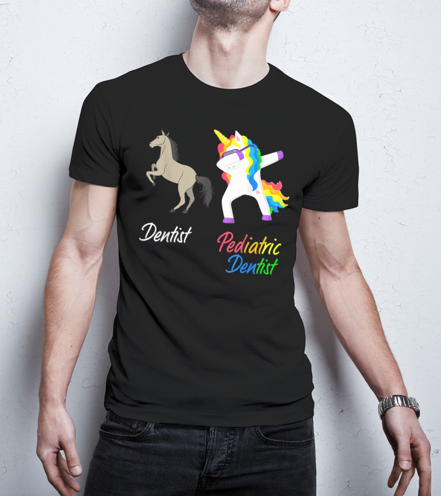 Dentist Pediatric Dentist Dabbing Unicorn T-Shirt