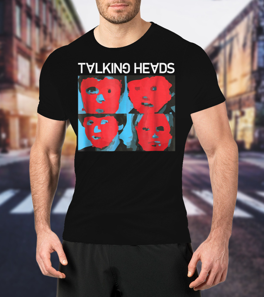 Talking Heads Psycho Killer Red Blue Mask Faces T-Shirt