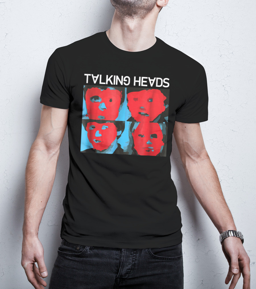Talking Heads Psycho Killer Red Blue Mask Faces T-Shirt