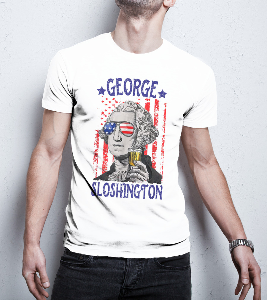 George Sloshington American Flag Beer Patriotic T-Shirt