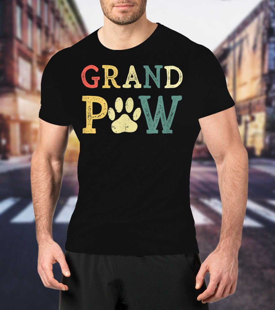 Grandpaw Dog Lover Paw Print Grandpa T-Shirt