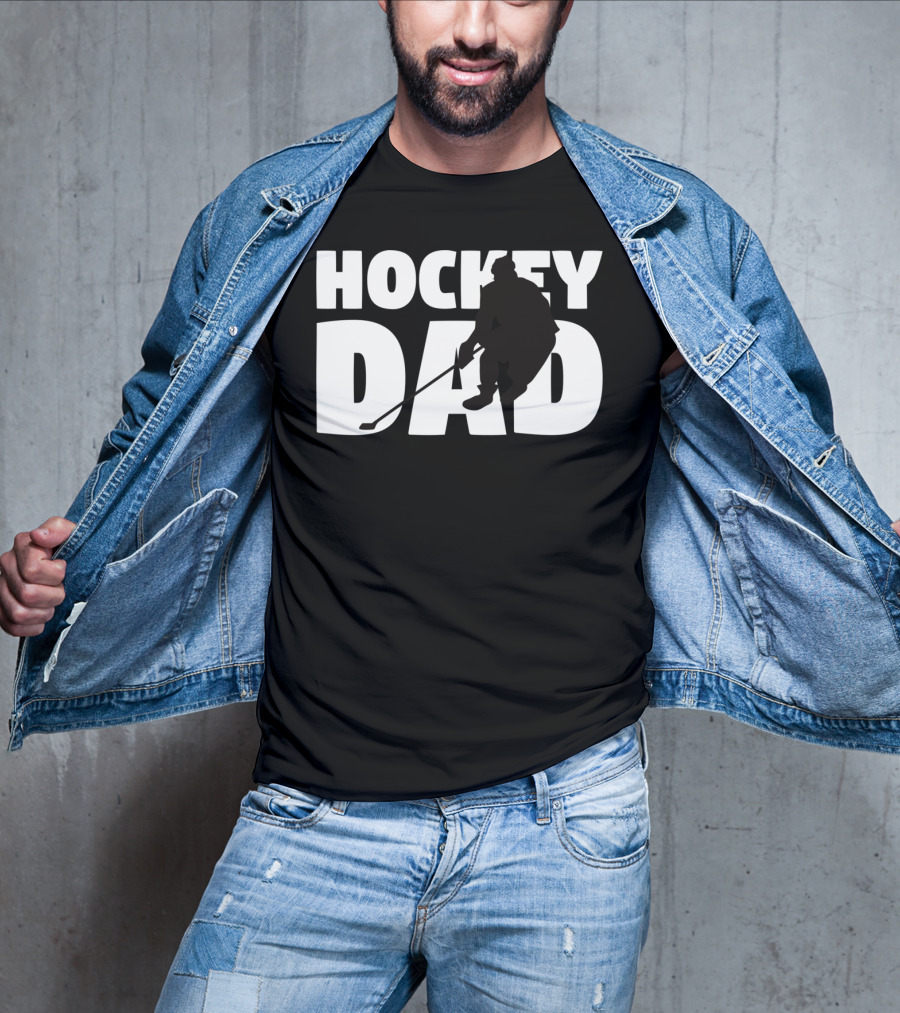 Hockey Dad Father Silhouette Hockey T-Shirt