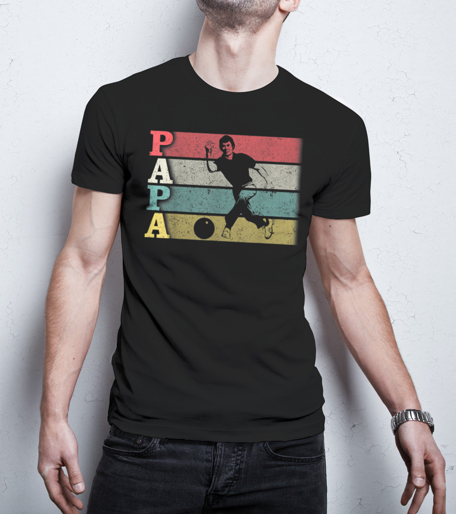 Papa Vintage Bowling Funny DadFather's T-Shirt