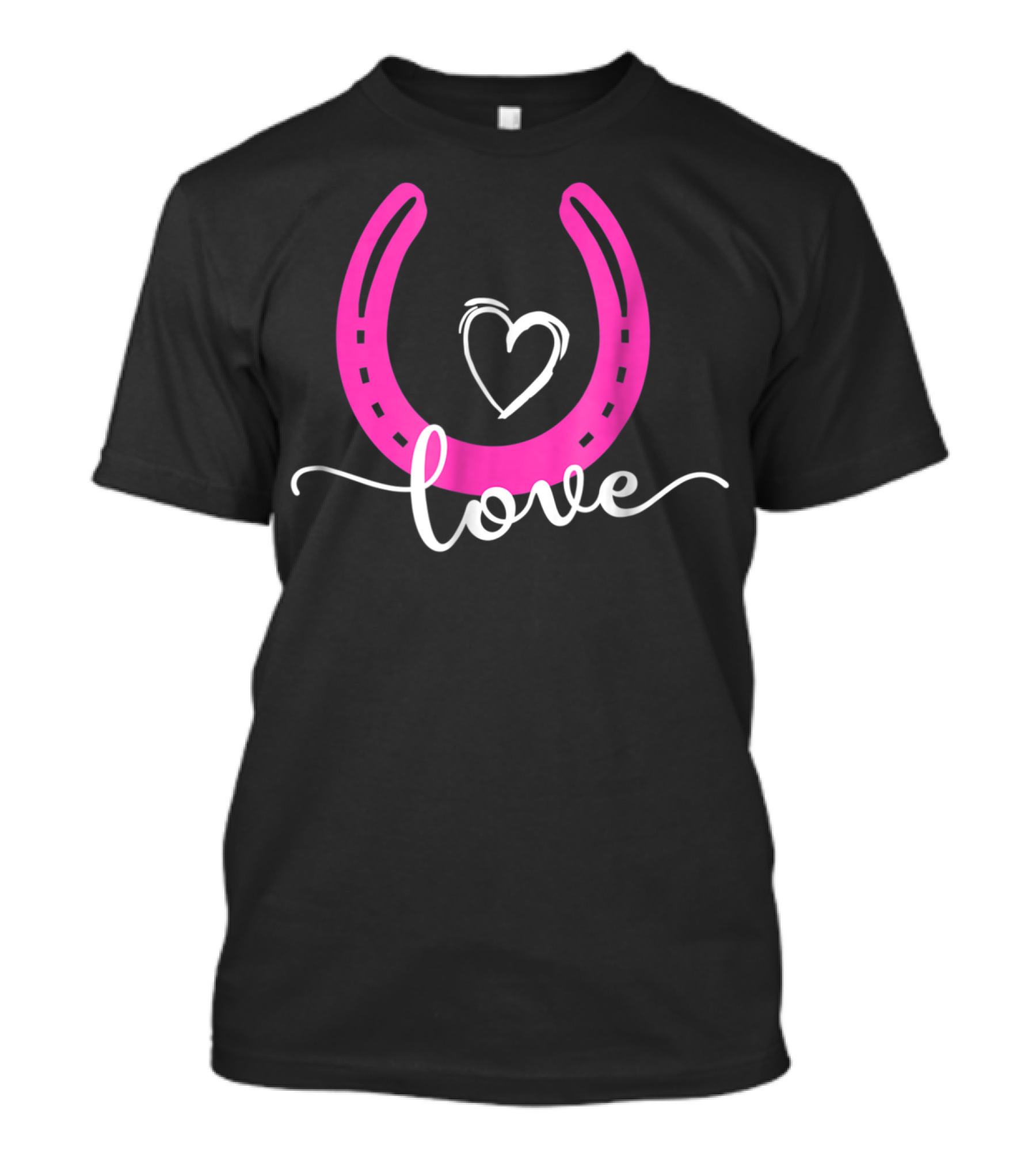 Love Horseshoe Heart Pink Cute Horse T-Shirt