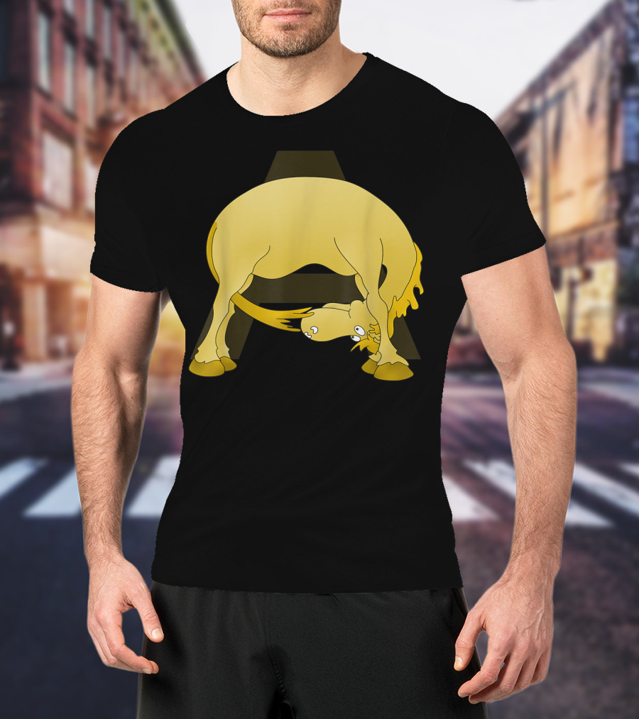 Cute Pony Monogram Cartoon Horse Letter A T-Shirt