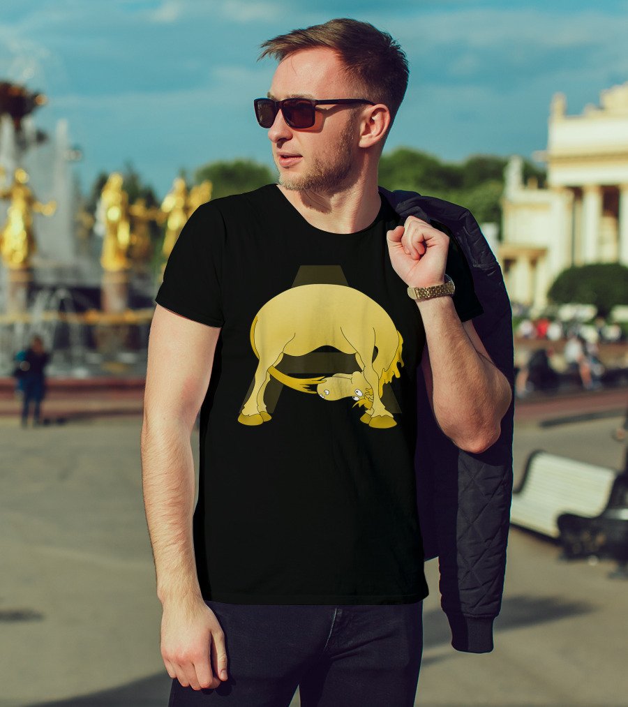 Cute Pony Monogram Cartoon Horse Letter A T-Shirt