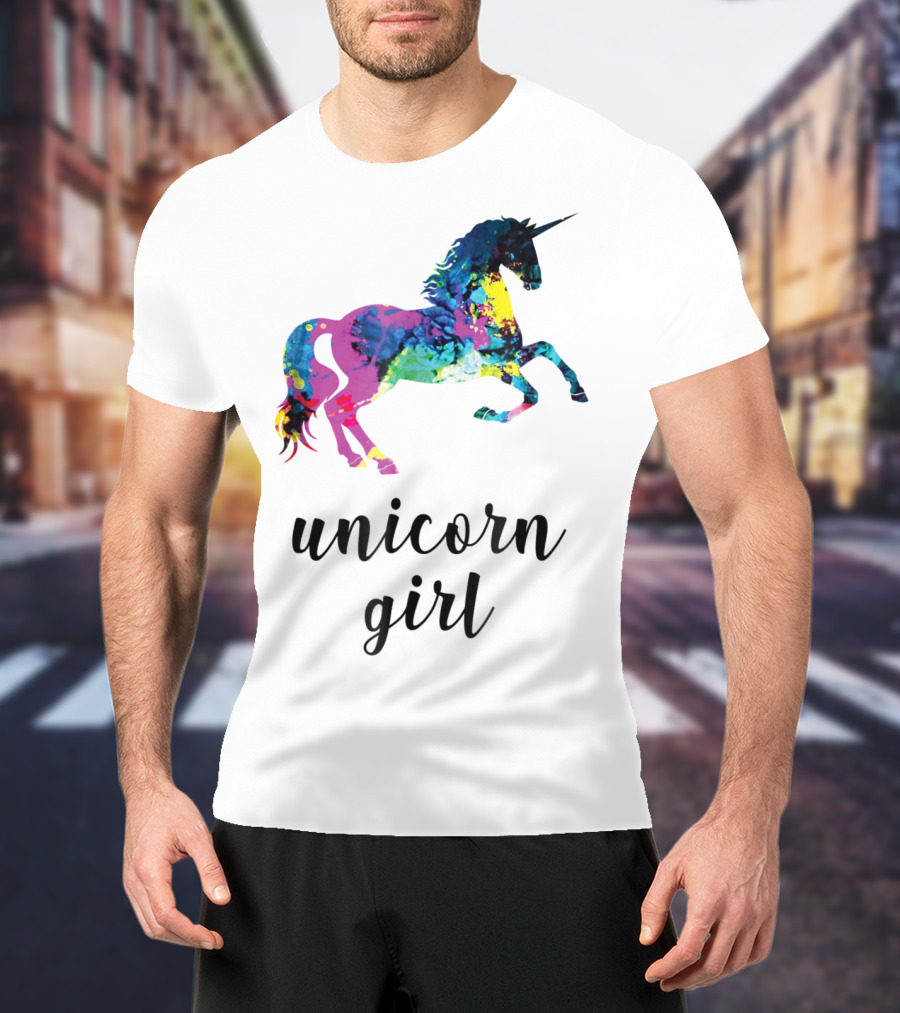 Unicorn Girl Magical Horse Girl Vibrant Colorful T-Shirt