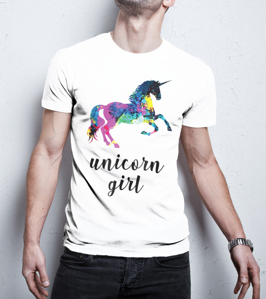 Unicorn Girl Magical Horse Girl Vibrant Colorful T-Shirt