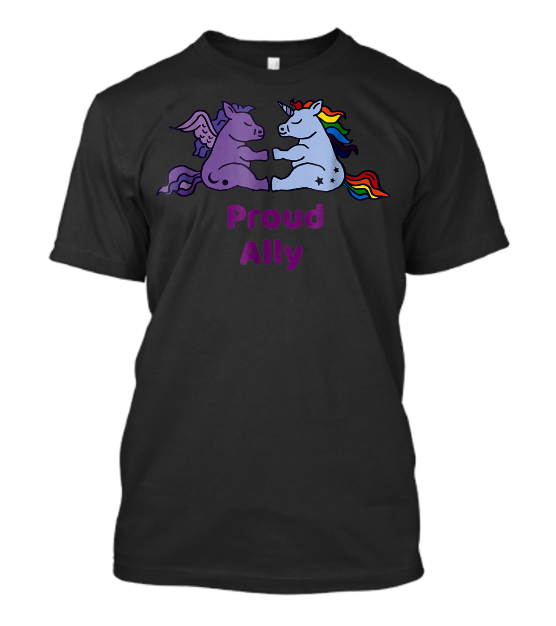 Proud Ally Cute Unicorn Winged Horse T-Shirt
