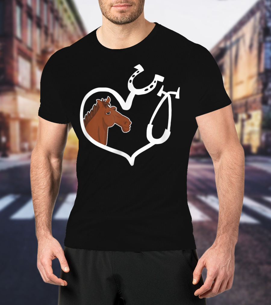 Cute Horse Heart Vet Tech QW T-Shirt