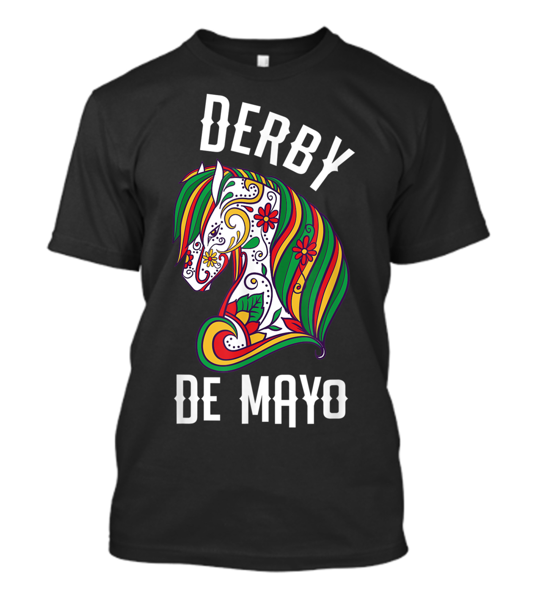 Derby De Mayo Colorful Floral Horse Art UF T-Shirt