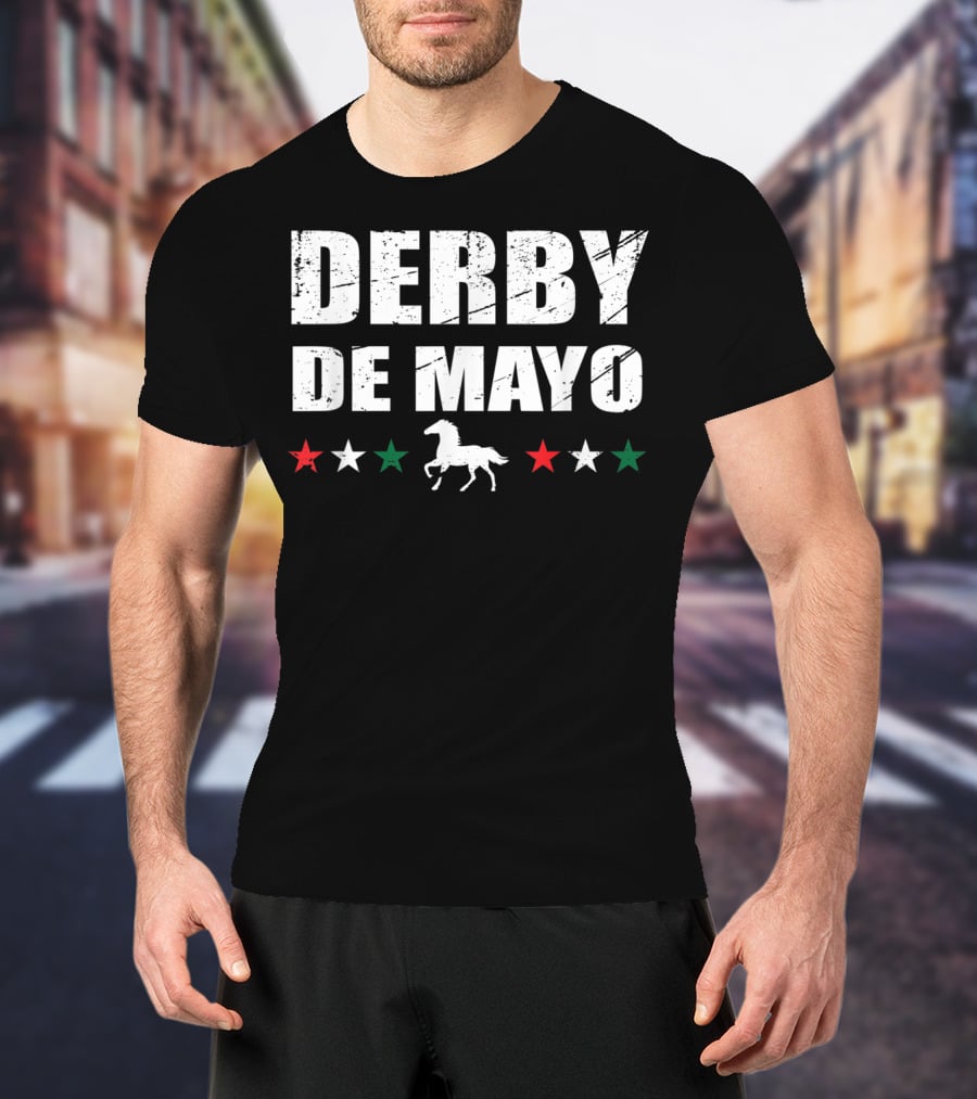 Derby De Mayo Mexican Horse Racing Equestrian Stars T-Shirt