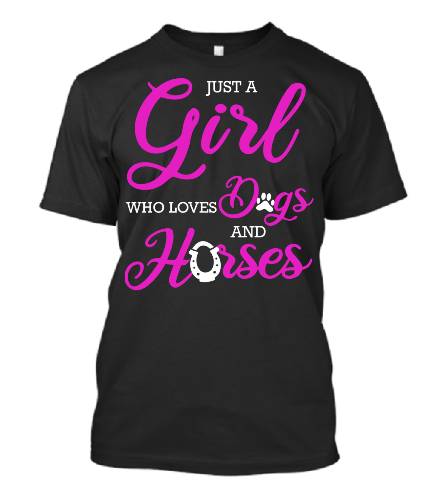 Just A Girl Who Loves Dogs And Horses Cute Funny Horseback Riding R2 T-Shirt
