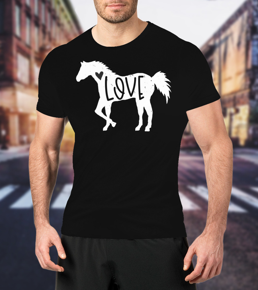 Love Heart Cute Horse Rider T-Shirt