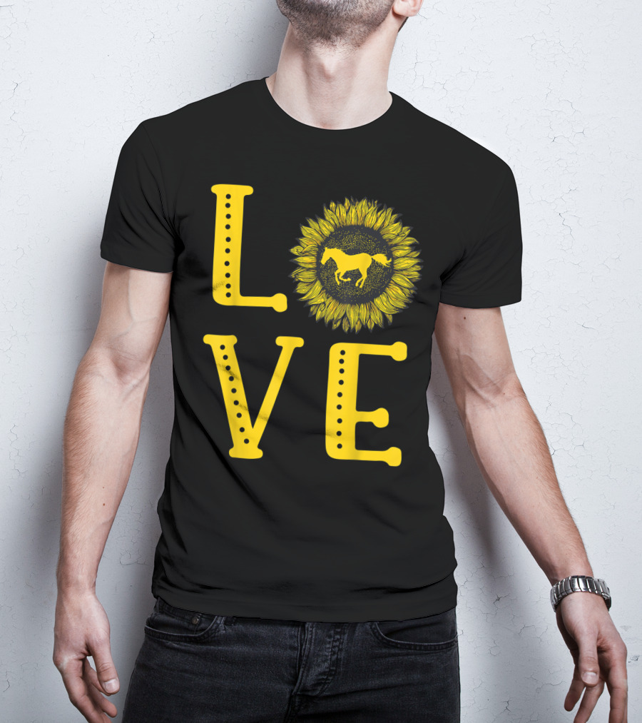 Love Sunflower Horse Lovers Cute Horse Girl T-Shirt