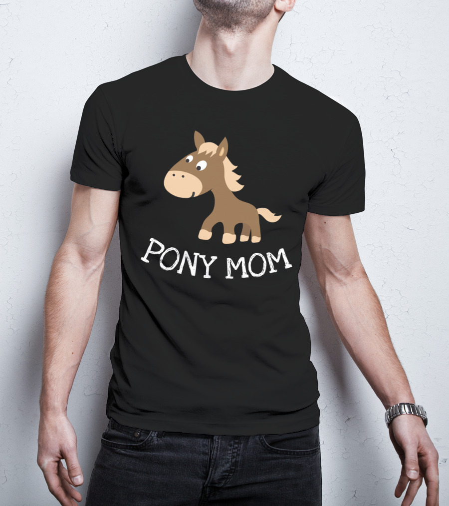 Pony Mom Cute Cartoon Horse Lovers T-Shirt