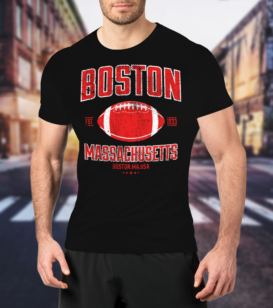 Boston Massachusetts Vintage American Football Est 1933 T-Shirt